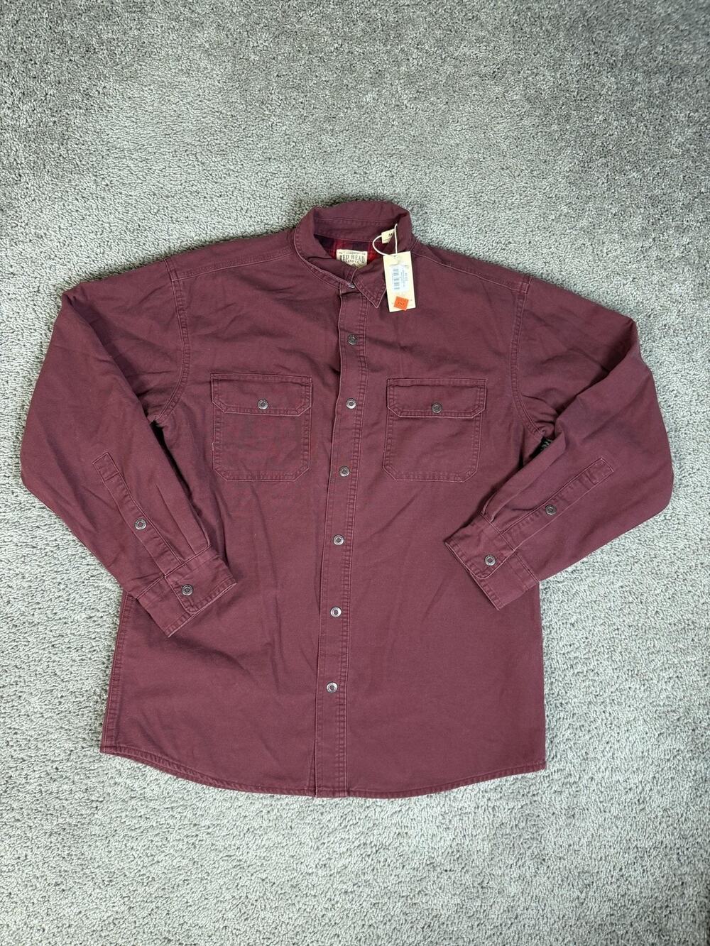 Red Head Brand Co. Shirt Mens M Red Flannel Lined Button Up Relaxed Pockets